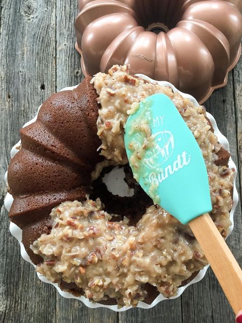 German Chocolate Bundt Cake, Bundt Cake Bliss High Altitude Bundt Cake, German Chocolate Bundt Cake, Cake Bundt, Chocolate Cake From Scratch, Cake From Scratch, Chocolate Bundt, Chocolate Bundt Cake, Caramel Frosting, Coconut Pecan