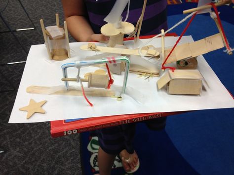 Playground Adventures - teach about simple machines, then have kids build their own playgrounds featuring examples of simple machines. Elementary Makerspace, Simple Machines Unit, Simple Machine Projects, Class Meeting, Destination Imagination, Steam Activity, Stem Lab, Stem Programs, Steam Education