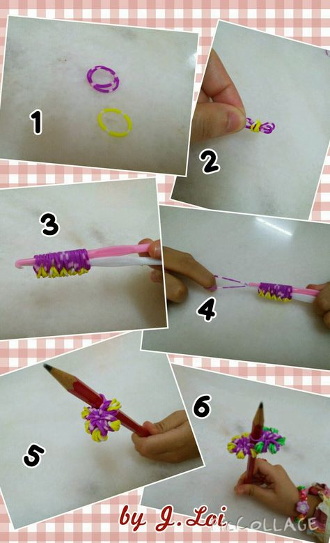 How To Make A Rainbow Loom Flower, Loom Band Flower Tutorial, Rainbow Loom Flower, Loom Band Patterns Instructions, Rubberband Bracelets, Diy Loom, Loom Flowers, Flower Bra, Loom Tutorials