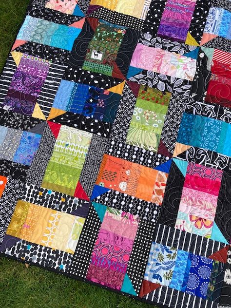 Another Chaser Block Finish Scrappy Strip Quilts, Crumb Quilts Free Pattern, String Quilts Patterns Free, Square In A Square Quilt Block, String Quilts Ideas Block Patterns, Jelly Roll Quilts Ideas, Crumb Quilts Ideas, Scrappy Quilt Patterns Free, Scrap Quilt Patterns Free