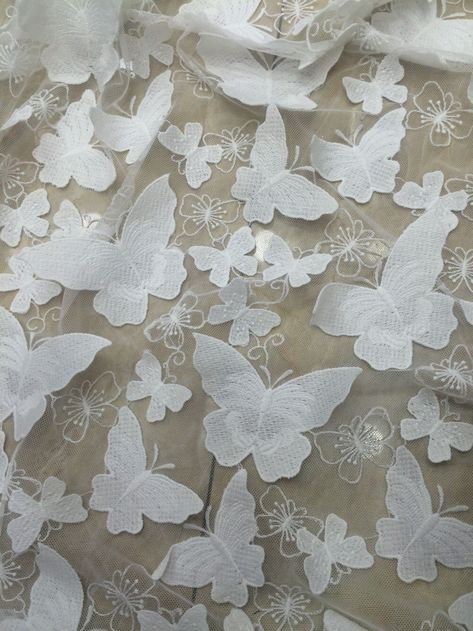 1 Yard off white 3D Butterfly Lace Fabric,wedding Dress,cotton Floral Embroidered on Netting,french Lace Fabric,bridal Dress Lace Fabric - Etsy Canada Upcycle Wedding, Fabric Wedding Dress, Teal Butterfly, Butterfly Lace, White Lace Fabric, Fabric Butterfly, Bridal Lace Fabric, Bridal Dresses Lace, 3d Butterfly