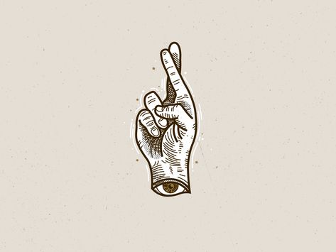 Cross Fingers Tattoo, Crossed Fingers Tattoo Traditional, Fingers Crossed Illustration, Finger Crossed Tattoo, Crossed Fingers Tattoo, Fingers Crossed Tattoo, Cross Fingers, Cross Finger Tattoos, Vintage Style Tattoos