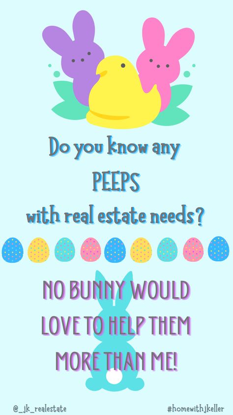 Real Estate Easter Post, Easter Real Estate Marketing, Realtor Ads, Easter Real Estate, Realestate Marketing, Loan Officer, Real Estate Humor, Funny Work, Air Bnb