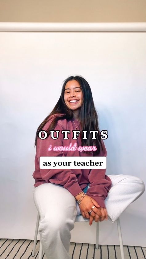 kaitlynedejer on Instagram: this was SO much fun to make :) which teacher was ur fav? 📚🌱🎾 . #outfitinspo #teachersofinstagram #teacheroutfitideas #teachers… Teacher Hoodie Outfit, Teachers Dress Like Students Day, Lazy Teacher Outfits, Teaching Assistant Outfit, Dress Like A Teacher, Teacher Dresses, Students Day, Teaching Assistant, Teacher Outfits