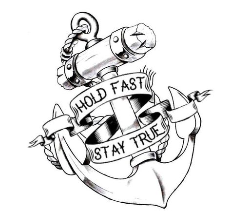 Hold Fast Stay True Tattoo, Hold Fast Tattoo, Stay True Tattoo, True Tattoo, Hold Fast, Anchor Design, Dark Art Tattoo, Calf Tattoo, Stay True