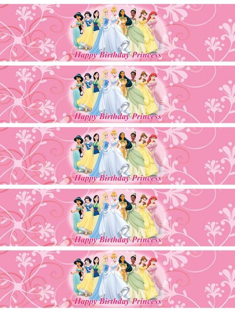 Disney Princess Water Bottle Labels, Disney Princess Water Bottle, Princess Water Bottle Labels, Princesses Birthday Party, Princess Party Printables, Disney Princess Printables, Disney Princess Babies, Princess Printables, Princess Birthday Party Decorations