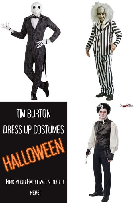 Halloween is almost upon is! Time to shop your Halloween costumes now! This is the perfect Tim Burton inspired costume for college or a house dress up party. Find hundreds of other Halloween Costume Ideas and Inspiration here! #affiliate Tim Burton Halloween Costumes, Tim Burton Halloween, Tim Burton Movies, Movie Character Costumes, Dress Up Party, Tim Burton Movie, Halloween Costume Outfits, Dressup Party, Dress Up Costumes