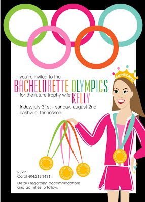 Wedding Olympics, Emily J, Olympic Party, Sisters Wedding, Themed Bridal Shower, Bachelorette Ideas, Bachelor/bachelorette Party, Wedding Bachelorette Party, Wedding Projects