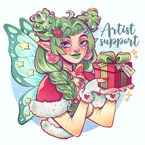 ❤Artist Support Time! ❤ Hello guys! Let's support each other!💕 In the COMMENTS: 🌸Feel free to introduce yourself and tell us about your… | Instagram Christmas Fairy Drawing, Christmas Illustration Drawing, Christmas Character Art, Christmas Character Design, Noel Illustration, Disney Oc, Free Guy, Artist Support, Digital Sketchbook