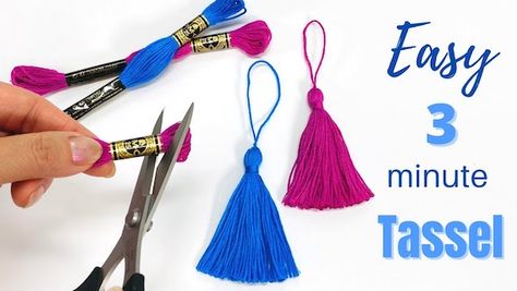 Diy Embroidery Floss Tassel, Tassels Diy Tutorials, Gifts To Sell, Make Tassels, Make A Tassel, Embroidery Floss Crafts, Pompon Diy, Tassel Embroidery, Tassels Tutorials