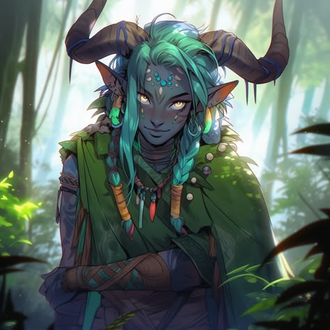 Feylost Dnd, Dnd Archfey Art, Forest Tiefling, Dnd Fae Character, Satyr Dnd 5e Female, Fairy 5e, Tiefling Druid Male, Archfey Dnd, Druid Character Design Male