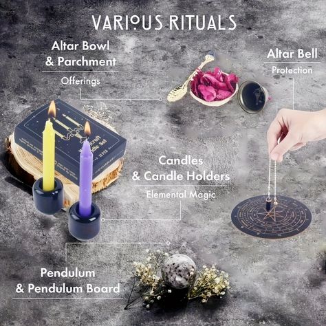 65-PCS Deluxe Witchcraft Kit - Rock Crystal Witch Altar Starter Set With Essential Wiccan Supplies And Tools For Witchcraft Supplies Beginners - Unscented, Perfect For Spell Casting And Rituals👇 https://postdolphin.com/t/LZ0AG Starter Witch, Herbs For Witchcraft, Witchcraft Kit, Wiccan Supplies, Crystals For Beginners, Witch Kit, Buddhist Stupa, Witch Altar, Create Your Own Book