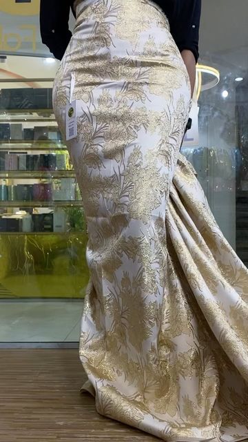 Damask Asoebi Styles, Gold Brocade Dress, Champagne Gold Color, Traditional Marriage, Brocade Dress, Gold Brocade, Brocade Dresses, Asoebi Styles, Wedding Prep