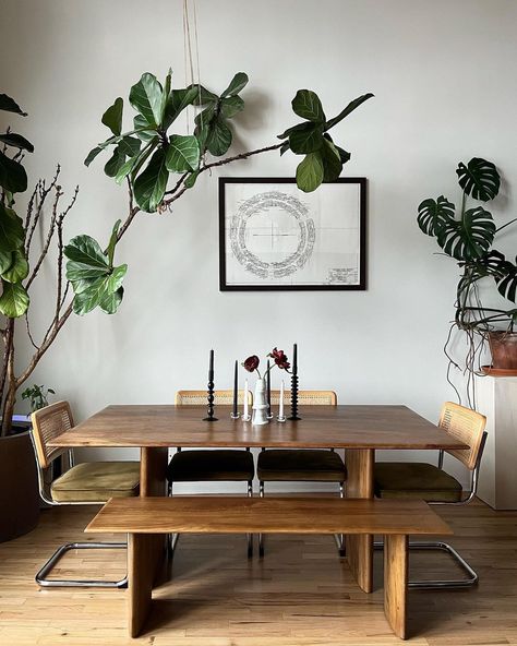 West Elm on Instagram: “Everyone’s favorite Anton Solid Wood Dining Table. Swipe for styling ideas & tap to shop! Shared by @blannieblah, @katiestjohn,…” Anton Dining Table, Long Table Dining, Dining Table Solid Wood, Sofa Review, House Decorating, Long Table, Solid Wood Dining Table, Styling Ideas, Wood Dining Table