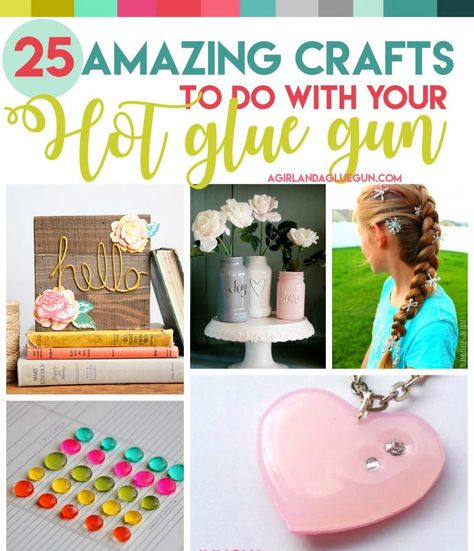 Today I have a super fun roundup for you--25 AMAZINGLY cool crafts that you can make with your Hot glue gun! And I am not talking about felt flowers and gluing stuff together--I'm talking HOT GLUE as the star of the show! Making designs, jewelry, art! f you don't have a glue gun go BUY ONE. RIGHT NOW! Crafts With Hot Glue, Hot Glue Art, Craft Hacks, Shirt Crafts, Main Entrees, Glue Art, Diy Crafts For Teens, Arts And Crafts For Teens, Inexpensive Crafts