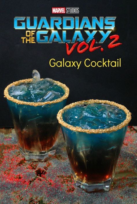 With Guardians of the Galaxy Vol. 2 in theaters this past weekend, I thought it fitting to make a Galaxy Cocktail recipe to celebrate. Galaxy Cocktail, Galaxy Cocktail Recipe, Disney Drinks, Guardians Of The Galaxy Vol 2, Liquor Drinks, Themed Drinks, Boozy Drinks, Black Holes, Rum Cocktail