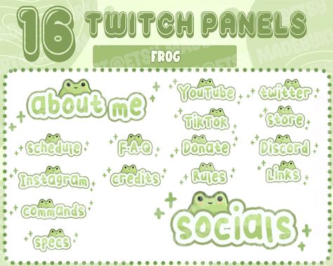 Frog Vtuber, Twitch Panels Free, Blogs Ideas, Frog Cupcakes, Frog Theme, Twitch Panels, Cute Frog, Cute Frogs, Shop Ideas