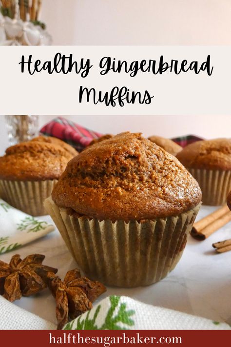 Gingerbread Oatmeal Muffins, Gingerbread Muffins Healthy, Healthy Gingerbread, Winter Flavors, Gingerbread Muffins, Cranberry Orange Muffins, Orange Muffins, Spice Muffins, Yogurt Milk