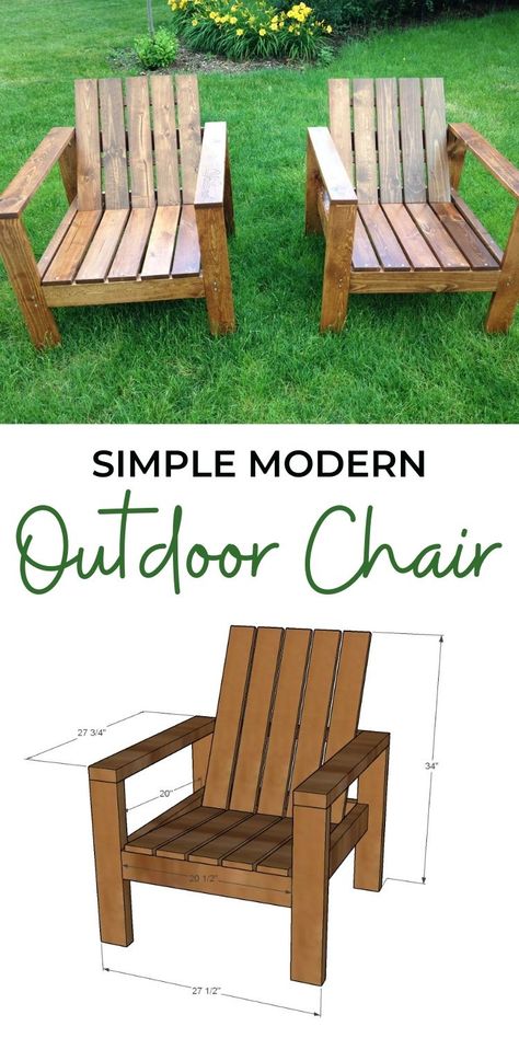 Wooden Seats Outdoor, 4x4 Wood Projects Easy Diy, Outside Chairs Diy, What To Do With Old Deck Boards, Wooden Chair Outdoor, Simple Adirondack Chairs Diy, Outdoor Diy Chairs, Diy Easy Patio Furniture, Building A Chair