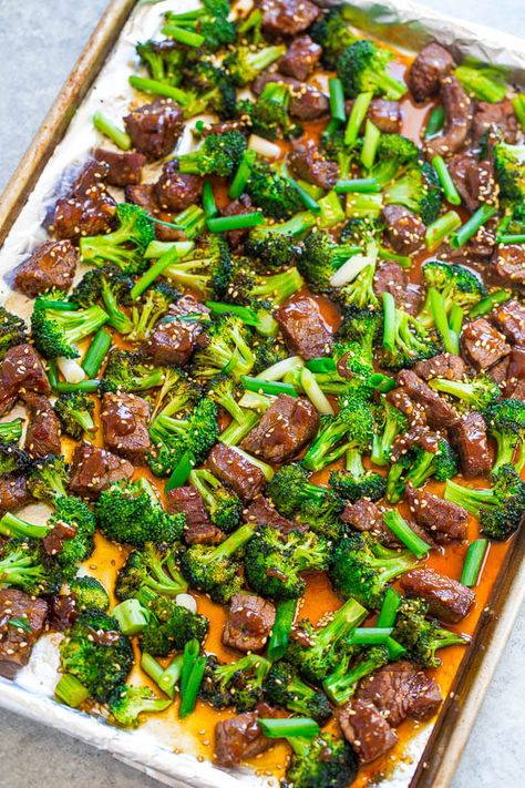 Sheet Pan Beef And Broccoli, Sheet Pan Beef, Averie Cooks, Easy Sheet Pan Dinners, Sheet Pan Suppers, Sheet Pan Dinners Recipes, Beef And Broccoli, Recipe Sheets, Pan Recipes