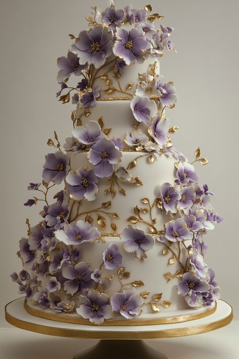 Wedding cake display. Hand-painted fondant flowers with gold leaf accents.

Ready to take your wedding cake from traditional to trendsetting? Welcome to the awe-inspiring art of watercolor wedding cakes — a delightful blend of creativity, delectable taste, and color that promises to add an unforgettable touch to your special day. This is not just about picking a cake anymore, it’s…

Read more: https://tastywed.com/generated-post-26-stunning-watercolor-wedding-cake-design-inspirations/ Lilac And Gold Wedding Cake, Wedding Cake Inspiration Unique, Wedding Cake Whimsical, Classy Wedding Cakes Unique, Cake Designs Purple, Floral Chocolate Cake, Fairytale Birthday Cake, Flower Cake Designs, Cute Wedding Cakes