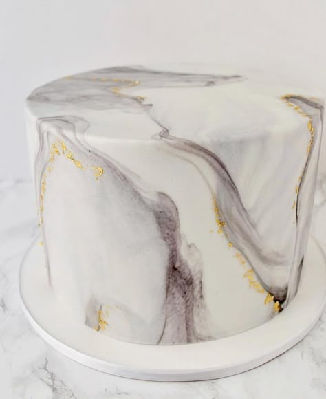 Marble Cakes Birthday, Marble Cake Design Birthday, Marble Cake Decoration, Black And White Marble Cake, Marble Cake Design, Marble Effect Cake, Marble Fondant Cake, Marble Birthday Cake, White Fondant Cake