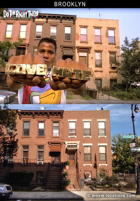 Stuyvesant Avenue at Quincy Street, Bedford-Stuyvesant, Brooklyn ● Virtually the whole of #SpikeLee’s viscerally stylised 1989 drama was shot on the block of Stuyvesant Avenue between Lexington Avenue and Quincy Street, just a few blocks southwest of Kosciusko Street Station in the Bedford-Stuyvesant area of #Brooklyn. 🎬 #DoTheRightThing #NewYork #FilmLocation Bedford Stuyvesant Brooklyn, Korean Grocery, Pizza Delivery Guy, Movie Locations, Film Locations, Do The Right Thing, Orange Line, Spike Lee, Forest Hills