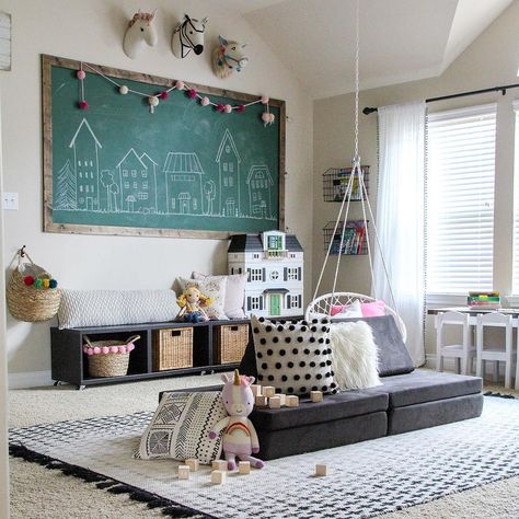 Playrooms, just based on their function, tend to lean toward the messy and unorganized. Some children are too young to clean up after themselves, and many Loft Playroom, Baby Playroom, Basement Playroom, Boys Playroom, Girls Playroom, Office Playroom, Toddler Playroom, Kids Playroom Decor, Childrens Playroom