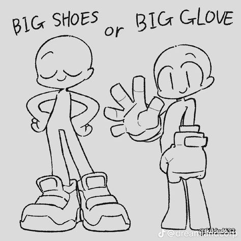 Big Shoes Or Big Gloves Drawing, Blocky Character Design, This Or That Drawing, Draw Fanart Of A Character Template, Character Design Ideas Inspiration, Base Reference Drawing, Oc Ideas Inspiration, Draw This In Your Style, Character Inspiration Art