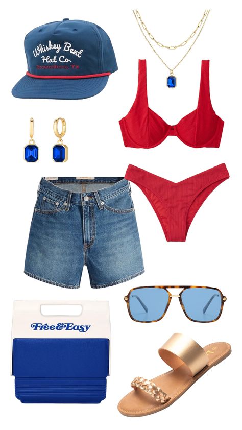 Hot 4th Of July Outfit, Fourth Of July Boat Outfit, Vintage 4th Of July Outfit, Trendy Fourth Of July Outfits, Casual Fourth Of July Outfit, 4th Of July Boat Outfit, Fourth Of July Lake Outfits, Red White And Blue Concert Outfit, Trendy 4th Of July Outfit