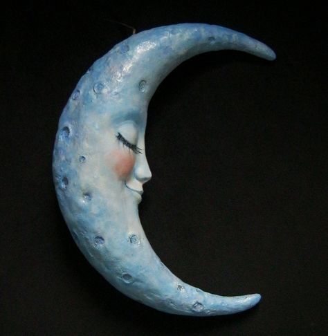 Sculpture Angel, Crescent Moon Art, Moon Hanging, Hanging Sculpture, Paper Moon, Moon Decor, Moon Illustration, Celestial Art, Moon Photography