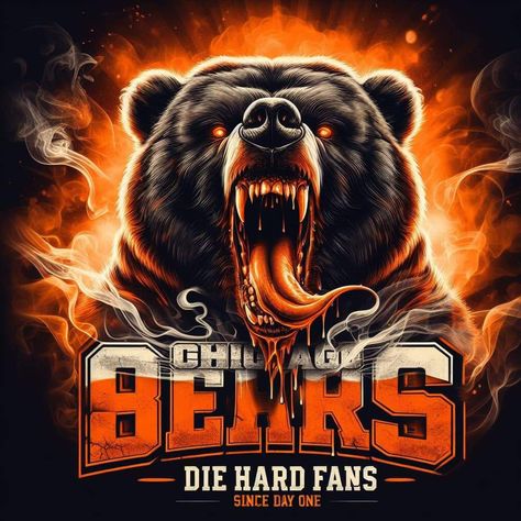 Chicago Bears Man Cave, Sublimation Wallpaper, Chicago Bears Wallpaper, Bears Pictures, Chicago Bears Pictures, Bears Art, Wolverine Artwork, Phone Images, Bears Wallpaper