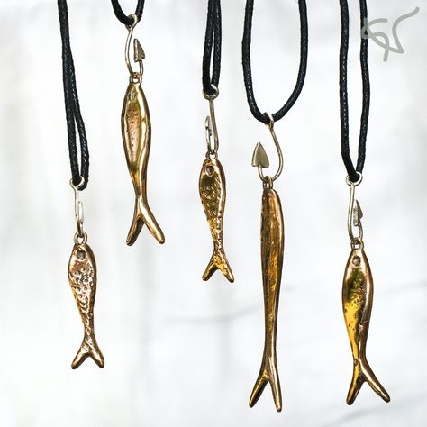 Bronze Sardine with Sterling Silver Hook #necklace . . . . #oceaninspired #handmadejewelry #oneofakindjewelry #statementjewellery #oceanart #sealife Sardine Jewelry, Hook Necklace, Fish Pendant, April 21, Sealife, Ocean Inspiration, Ocean Art, Handmade Jewelry, Fish