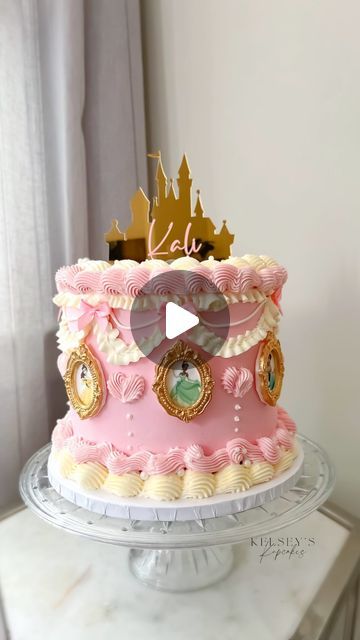 Birthday Cake 4 Year Girl, Her Royal Fiveness Birthday Cake, Birthday Cakes For 4 Year Girl, Cake Designs Birthday Kids Girl, Castle Cakes, Birthday Cake For 4 Year Girl, Birthday Cake Princess, Princess Cake Design, Princess Cakes Ideas Girl Birthday