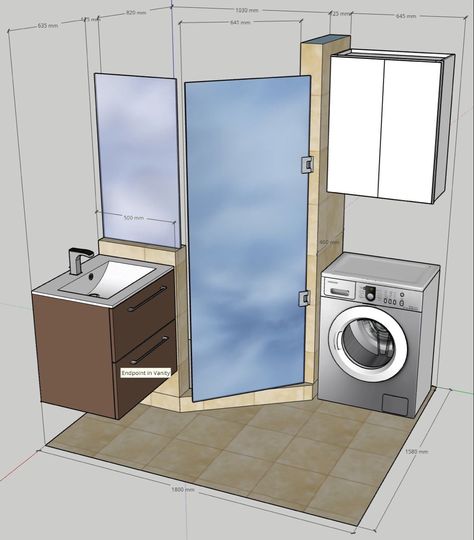 Utility And Shower Room, Tiny House Bathroom With Washer Dryer, Washer Dryer In Small Bathroom, Narrow Bathroom With Washing Machine, Bathroom Design With Washer And Dryer, Bathroom Ideas With Washing Machine, Small Bathroom With Laundry, Bathroom Laundry Combo, Laundry Bathroom Combo