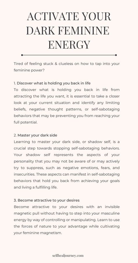 How To Tap Into Your Dark Feminine Energy, How To Be More Dark Feminine, Tap Into Dark Feminine Energy, How To Activate Dark Feminine Energy, How To Become A Dark Feminine, Dark Feminine Boundaries, Dark Feminine Prompts, Tapping Into Feminine Energy, Dark Feminine Traits