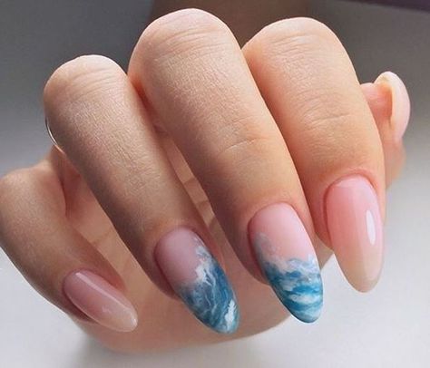 Wave Nails, Sea Nails, Summer Nails Beach, Beach Nails, Dream Nails, Fire Nails, Pretty Acrylic Nails, Best Acrylic Nails, Cute Acrylic Nails