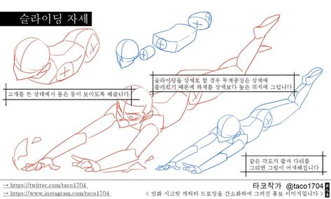 ((Drawing a sliding/diving pose.)) Diving Pose, Concept Drawing, Manga Tutorial, Sketch Poses, Art Advice, Drawing Examples, Manga Drawing Tutorials, Sketches Tutorial, 캐릭터 드로잉