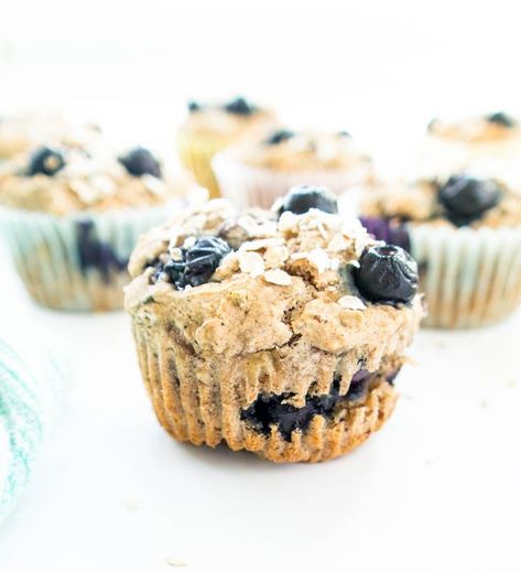 Blueberry Banana Power Muffins Whole Foods Recipe, Power Muffins, Heart Healthy Breakfast, Muffins Vegan, Healthy Breakfast Muffins, Oat Muffins, Banana Blueberry, Blueberry Muffins, Healthy Muffins