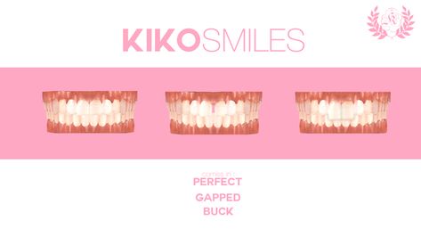 Kiko Smiles: Realistic Teeth (Straight, Gapped & Buck)🦷 | Patreon Teeth Presets Sims 4 Cc, Sims 4 Teeth Preset, Ts4 Teeth, Sims 4 Cc Grills Teeth, Sims 4 Grillz Teeth Cc, Sims 4 Cc Teeth, Sims 4 Teeth Cc, Cc Face, Sims 4 Piercing