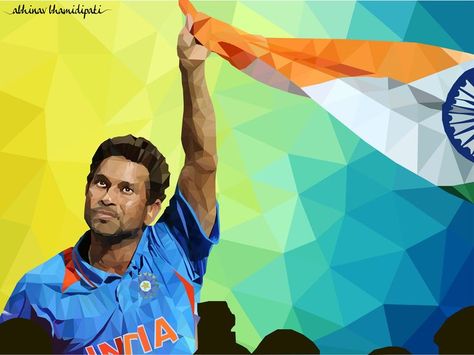 Low Poly Vector Art of Master Blaster Sachin Tendulkar Master Blaster, Pop Art Images, Sachin Tendulkar, Low Poly, Vector Art, Art Images, Pop Art, Digital Art, Movie Posters