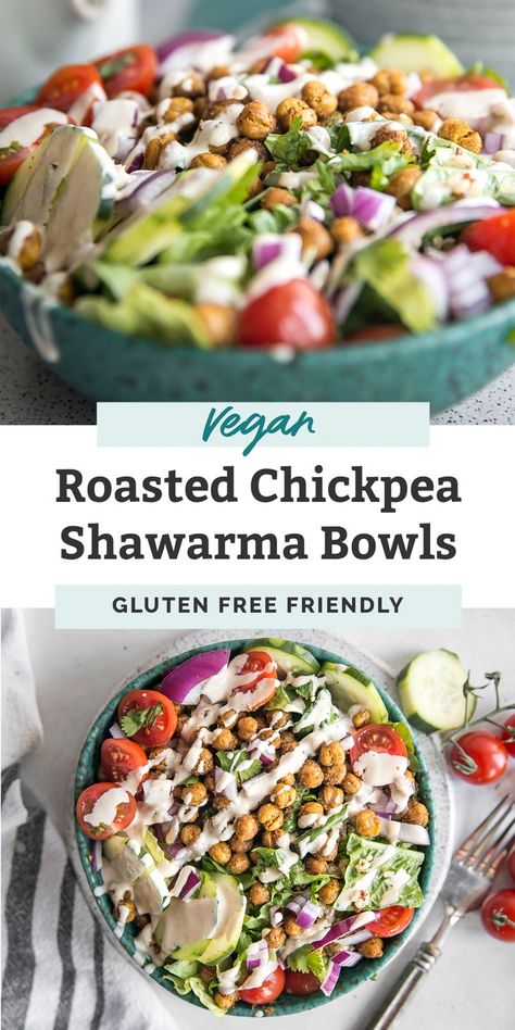 Chickpea Shawarma, Shawarma Spices, Roasted Chickpea, Plant Based Recipe, Salad Wrap, Shawarma Recipe, Healty Dinner, Lemon Tahini Dressing, Plant Based Recipes Easy