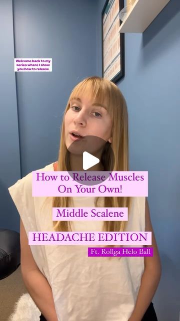 Grace Leger on Instagram: "Do you experience achiness at the base of your head? Does it radiate to the top of your head? Can’t quite reach into the spot causing your headaches? Try this middle scalene release exercise and let me know how it goes for you! 

The Helo Ball is an affordable and extremely useful tool for headache relief and prevention. You’ll finally be able to get those tricky spots around your neck!

You can purchase the Helo Ball through the link in my bio or go to: https://rollga.com/products/helo-massage-ball and use code ELITE15 for 15% off your purchase!

Comment how you like the product and how the exercise works for you!" Headache Relief, I Series, The Spot, Headache, Your Head, The Middle, Massage, Let Me, Healing