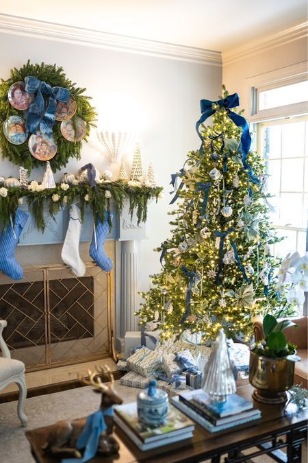 This is last years Christmas tree and mantle decorations. I’ve added some updated inspiration so check out this years Christmas decor! Grandmillenial Christmas decor and inspiration #LTKhome #LTKSeasonal #LTKHoliday Grandmillenial Christmas Decorations, Christmas Velvet Ribbon, Christmas In The South, Mantle Decorations, Christmas Velvet, Christmas Mantle Decor, Christmas Mantle, Interior Design Decor, Mantle Decor