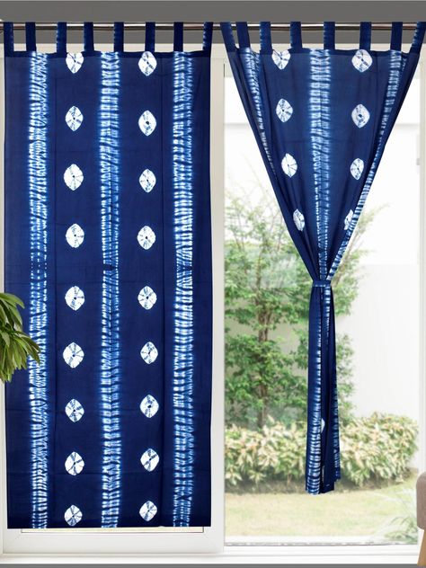 Handmade curtain, Boho decor, Beach curtains, blue and white curtains, tie dye curtains, Indian shibori Tie Dye SET OF TWO by Kanthaproduct on Etsy Textile Portfolio, Tie Dye Curtains, Adire Fabric, Blue And White Curtains, Beach Curtains, Dye Curtains, Shibori Textiles, Shibori Diy, Curtains Blue