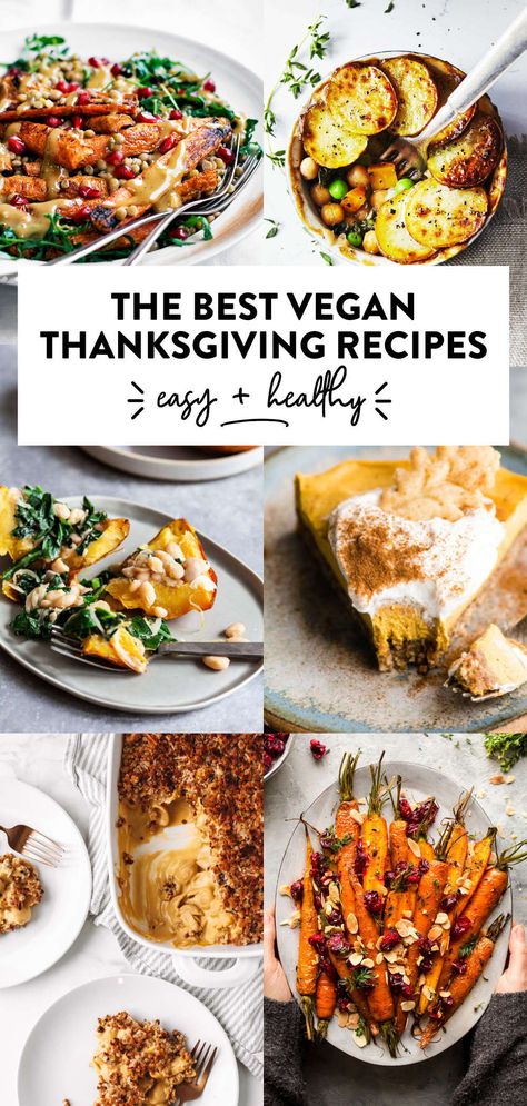 Vegan Thanksgiving Recipes Easy, Thanksgiving Recipes Easy, Vegan Thanksgiving Dishes, Vegan Thanksgiving Sides, Thanksgiving Diner, Vegan Thanksgiving Menu, Easy Dessert Ideas, Healthy Thanksgiving Recipes, Thanksgiving Appetizer Recipes