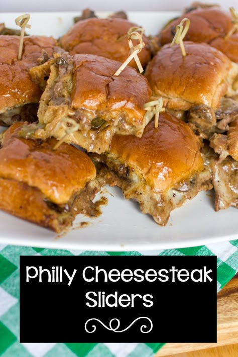 Philly Cheesesteak Sliders #SundaySupper Best Sliders, Philly Cheesesteak Sliders, Sliders Sandwiches, Cheesesteak Sliders, Philly Cheese Steak Sliders, Philly Cheese, Cheese Steak, Philly Cheesesteak, Slider Recipes