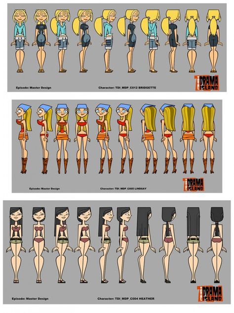 Total Drama Concept Art, Total Drama Pixel Art, Total Drama Character Design, Cartoon Character Turnaround, Character Turnaround Sheet, Total Drama Art, Total Drama Island Characters, Turnaround Sheet, 2d Character Design