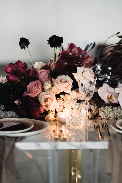 Winter Wedding Table Decorations, Winter Wedding Table, Bridal Styled Shoot, Plum Wedding, Good Earth, Ethereal Wedding, Moody Wedding, Wedding Winter, Wedding Day Inspiration