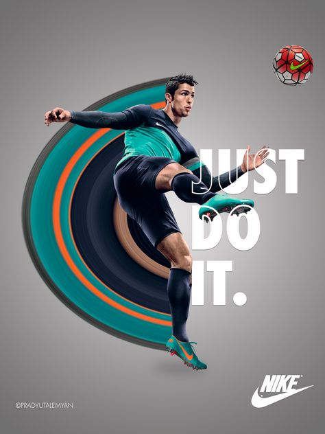 Cristiano Ronaldo | Nike | CR7 | Just Do It | Creative Sports Poster | Nike Creative Ads Sport Creative Ads, Quality Graphic Design, Nike Ronaldo, Sport Ads Design, Sports Advertisement, Ronaldo Nike, Sports Creative, Creative Sports Ads, Poster Nike